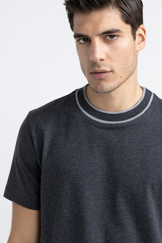 Cotton and cashmere melange jersey T-shirt  