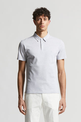 Cotton melange jersey piqué polo shirt