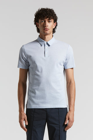 Cotton melange jersey piqué polo shirt