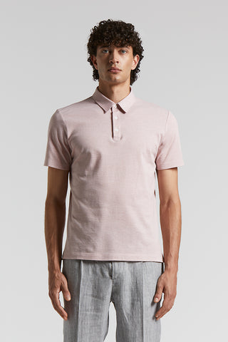 Cotton melange jersey piqué polo shirt