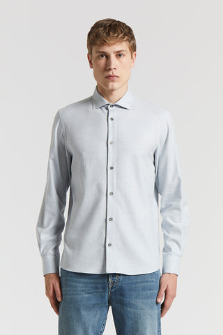 Melange cotton flannel shirt