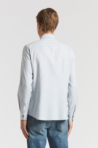 Melange cotton flannel shirt