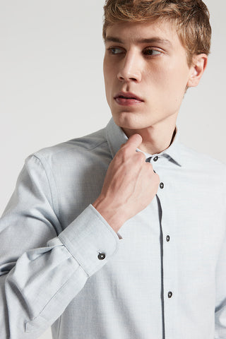 Melange cotton flannel shirt