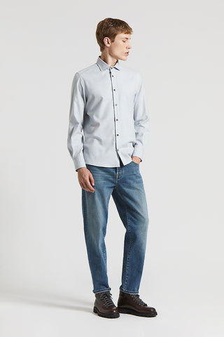 Melange cotton flannel shirt