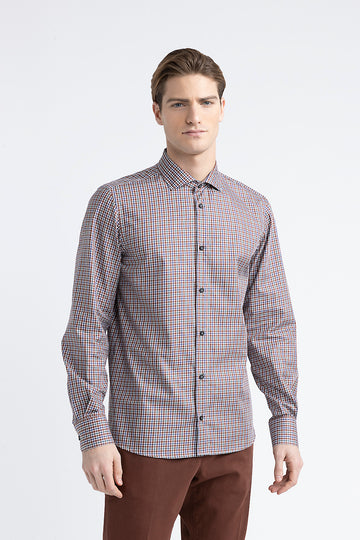 Micro check cotton shirt  