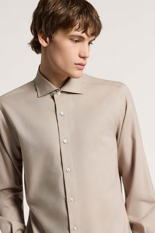Cotton and lyocell flannel shirt