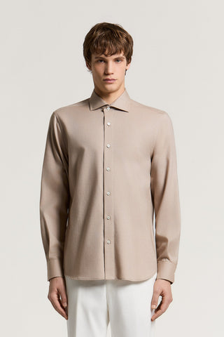 Cotton and lyocell flannel shirt