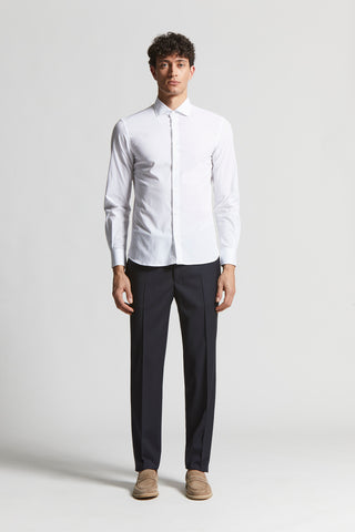 Stretch cotton poplin shirt