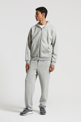 Brushed cotton melange hooded sweatshirt