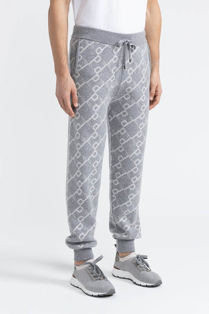 Wool blend logoed trousers  