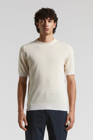 Linen and cotton crepe t-shirt