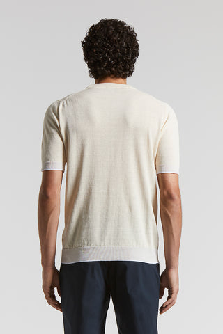 Linen and cotton crepe t-shirt