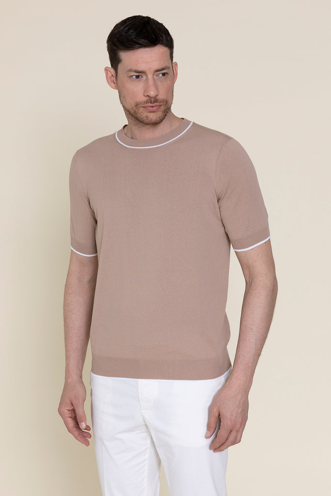T-shirt in pure cotton crepe yarn  