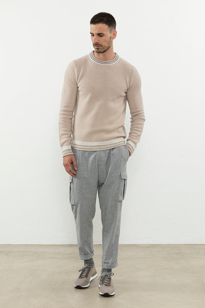 Single-pleat flannel chinos  