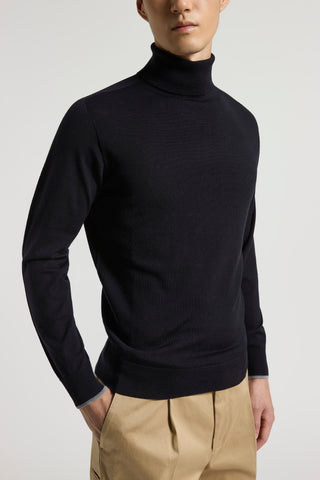 Wool polo-neck jumper