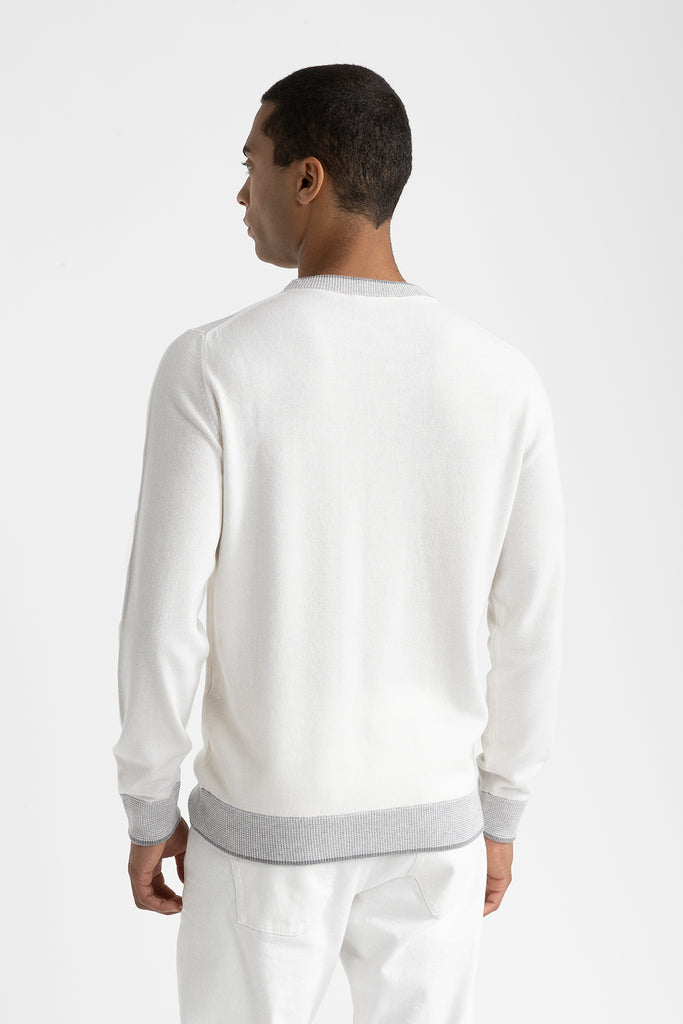 Wool, silk and cashmere crewneck sweater  