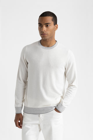 Wool, silk and cashmere crewneck sweater  