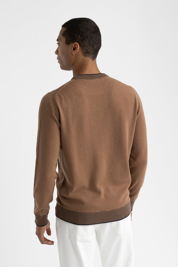 Wool, silk and cashmere crewneck sweater  