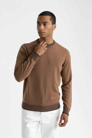 Wool, silk and cashmere crewneck sweater  