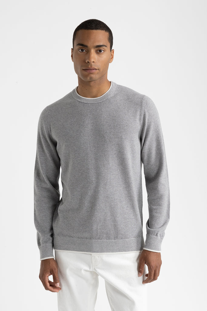 Wool, silk and cashmere crewneck sweater  