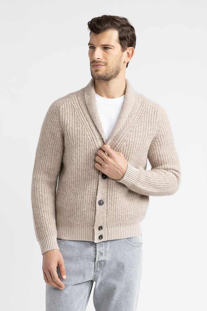 Merino wool and cashmere cardigan  