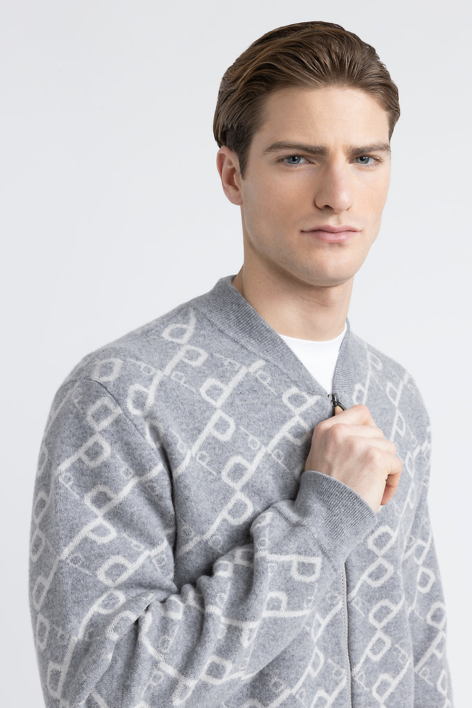 Wool and cashmere bomber sweatshirt  