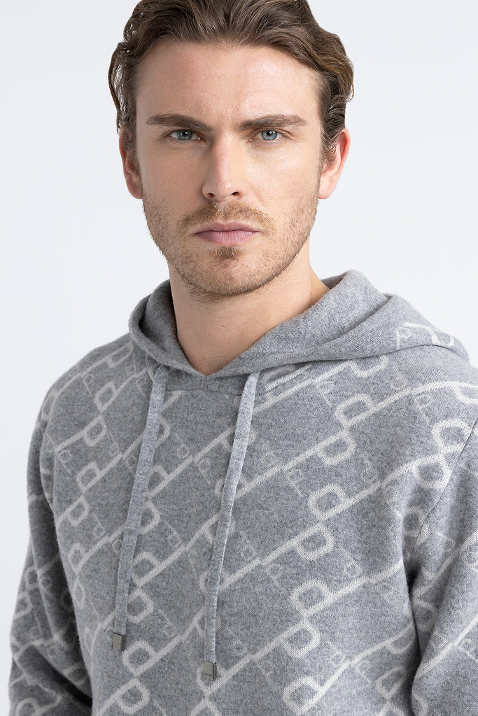 Wool and cashmere hooded sweatshirt  