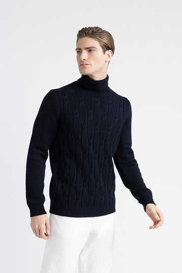 Pure merino wool high neck sweater  