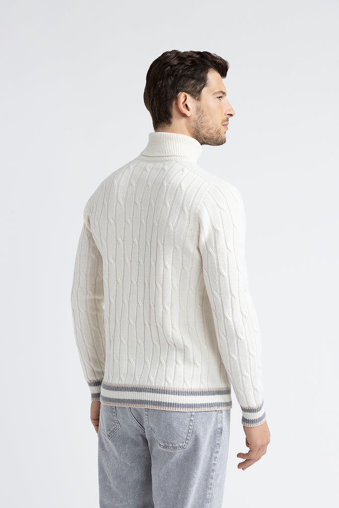 Wool and cashmere high neck sweater  