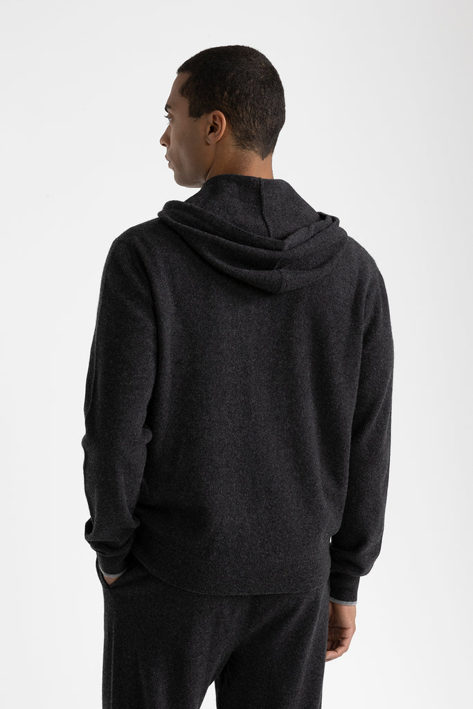 Wool and cashmere hooded sweatshirt  