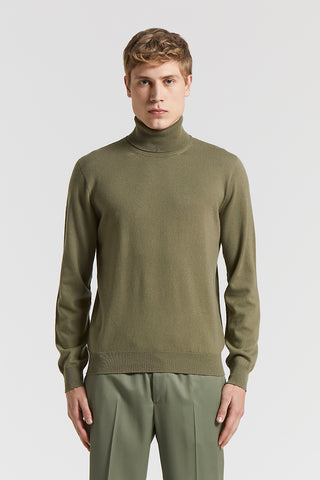Pure cashmere polo-neck jumper