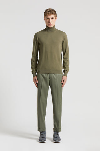 Pure cashmere polo-neck jumper