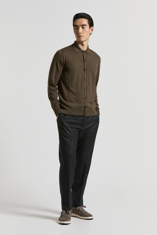 Wool polo shirt