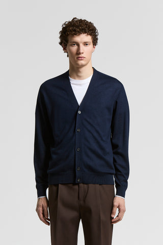 Fully-fashioned knitted cardigan