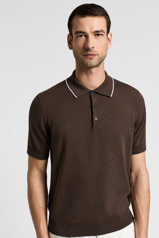 Poloshirt aus Strickgewebe aus Baumwolle