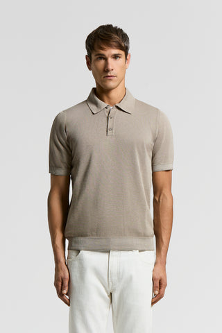 Cotton and linen polo shirt