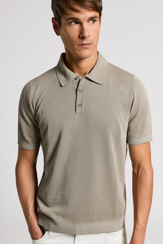 Cotton and linen polo shirt