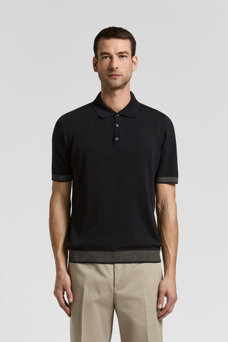 Cotton and linen polo shirt