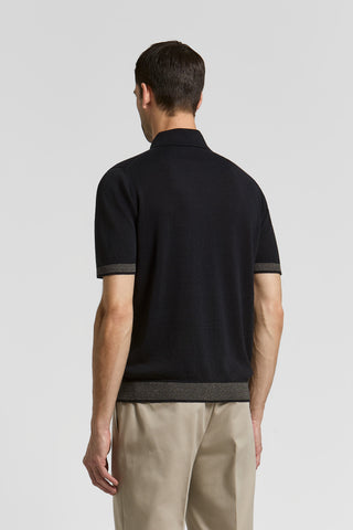 Cotton and linen polo shirt