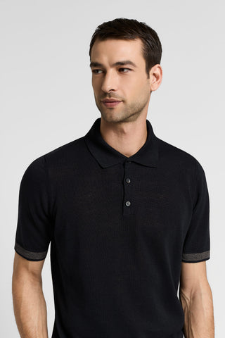 Cotton and linen polo shirt