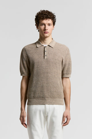 Polo shirt in linen-cotton mélange