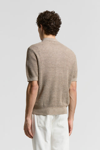 Polo shirt in linen-cotton mélange