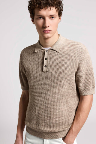 Polo shirt in linen-cotton mélange
