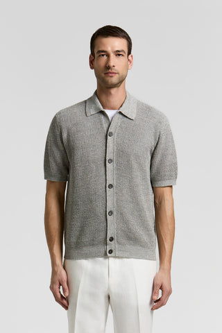 Camisa de mezcla de lino y algodón