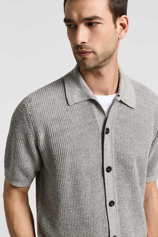 Camisa de mezcla de lino y algodón