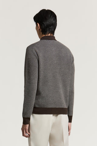 Wool and cashmere yarn polo shirt