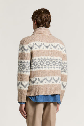 Cardigan en alpaga, laine et coton