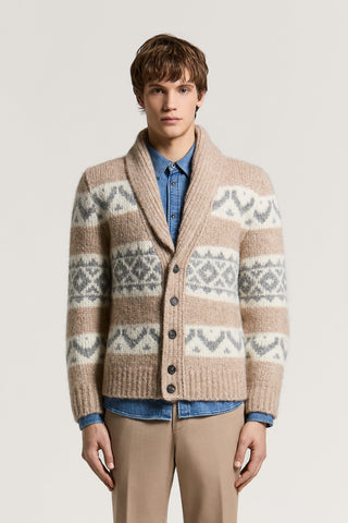 Cardigan en alpaga, laine et coton