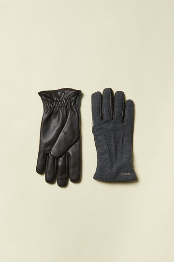 Real leather, wool and cashmere gloves  