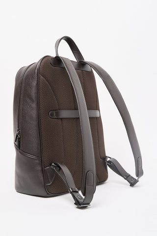 Grained leather backpack